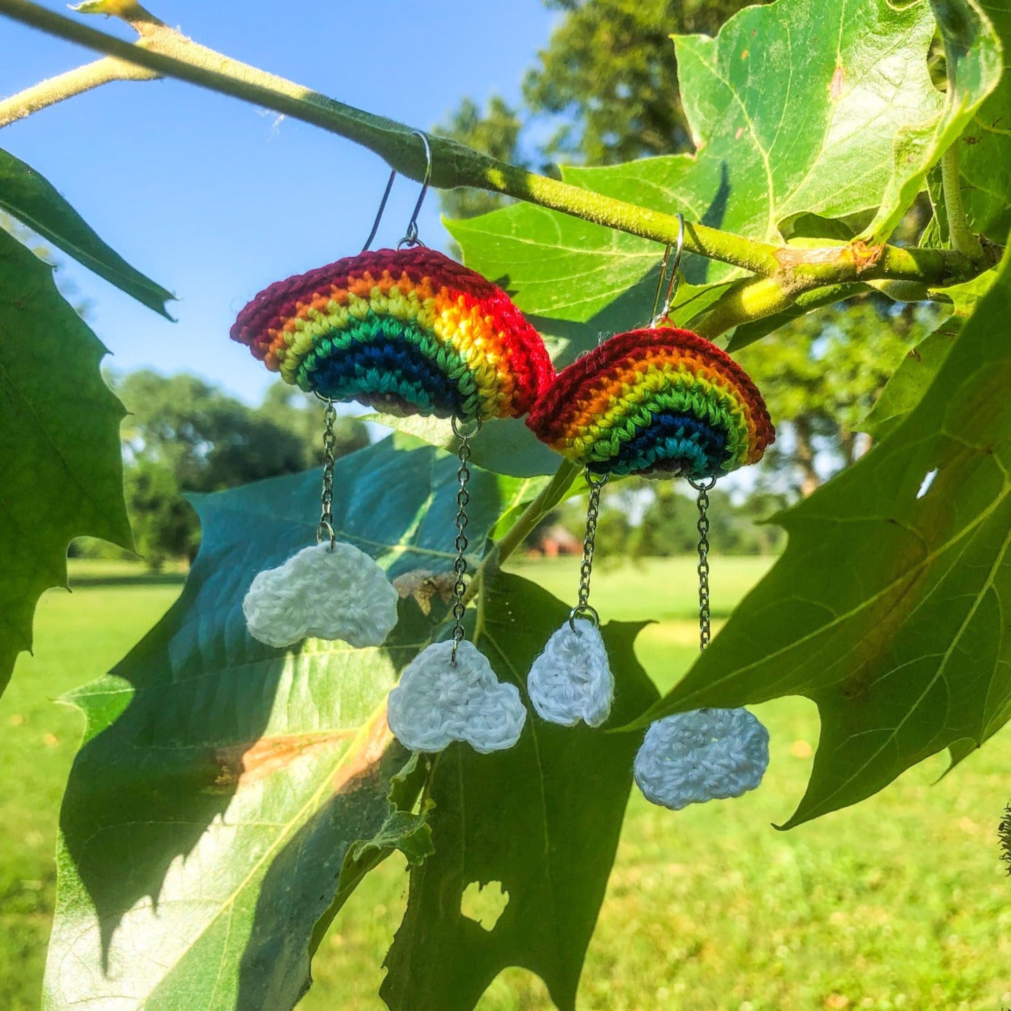 Rainbow Earrings with Clouds