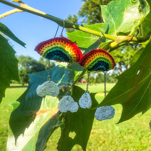 Rainbow Earrings with Clouds